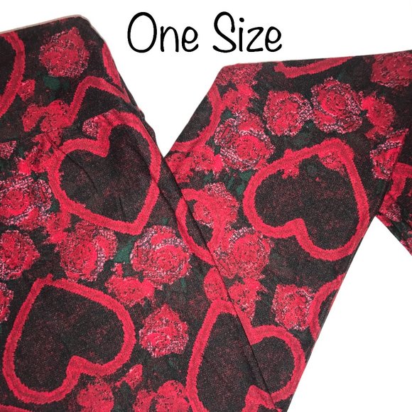 Lularoe OS Leggings womens Valentines Day hearts BRAND NEW 2-10 - Picture 1 of 2